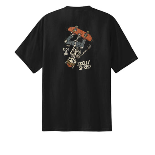 SkaterKat tall tee in jet black, back print