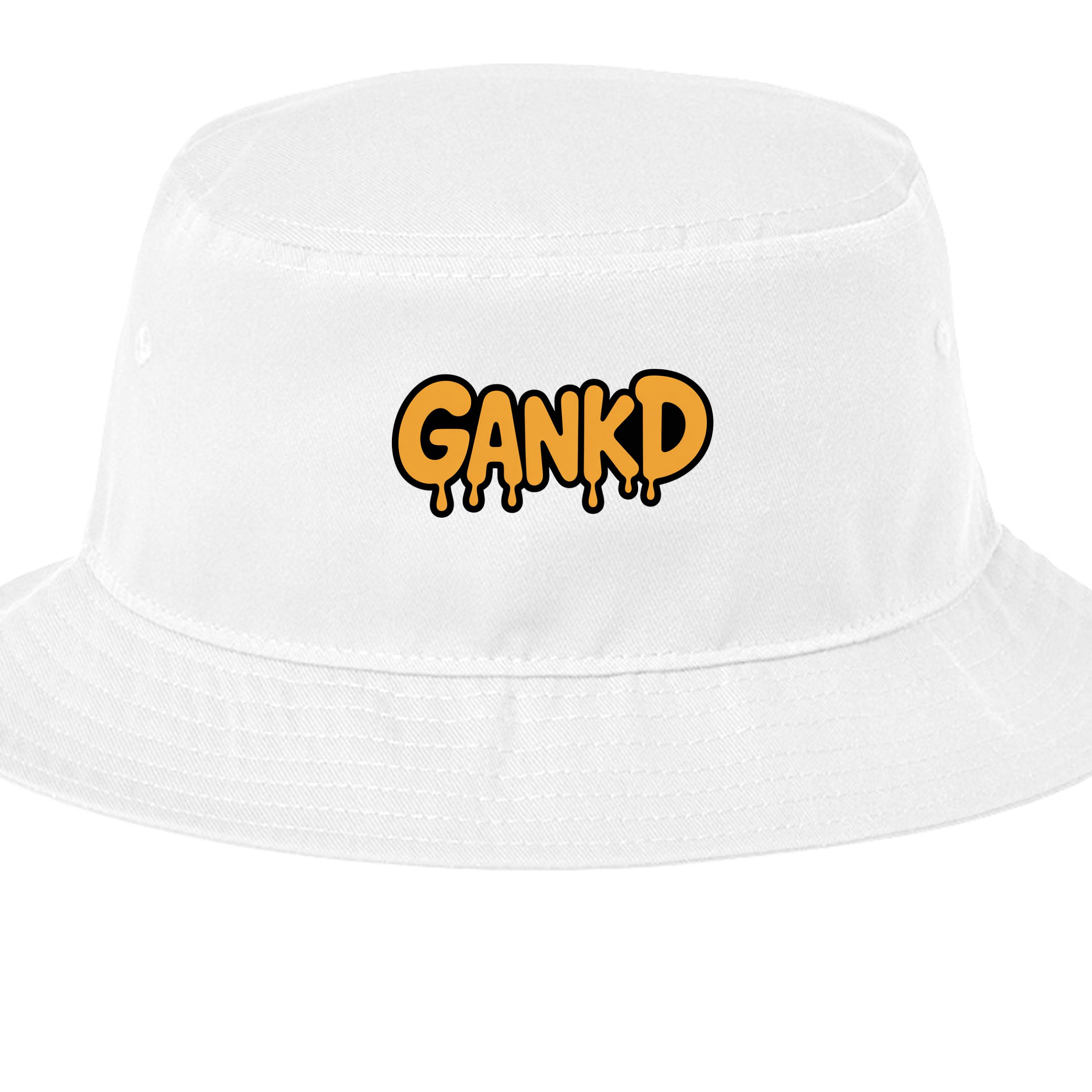 GankDBoon recycled bucket hat in white, back view