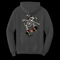 GankdWoof tall fleece hoodie in jet black, back print