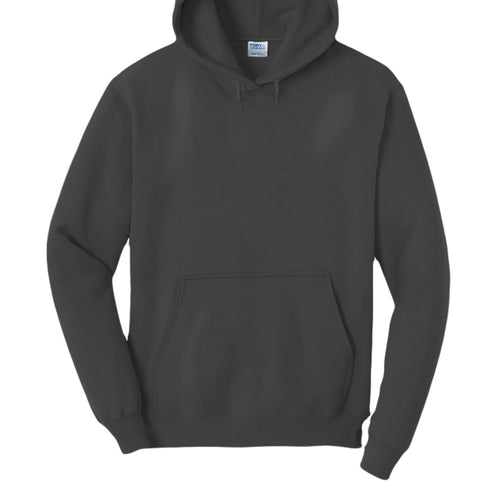 GankdWoof oversized tall fleece hoodie in jet black, front view