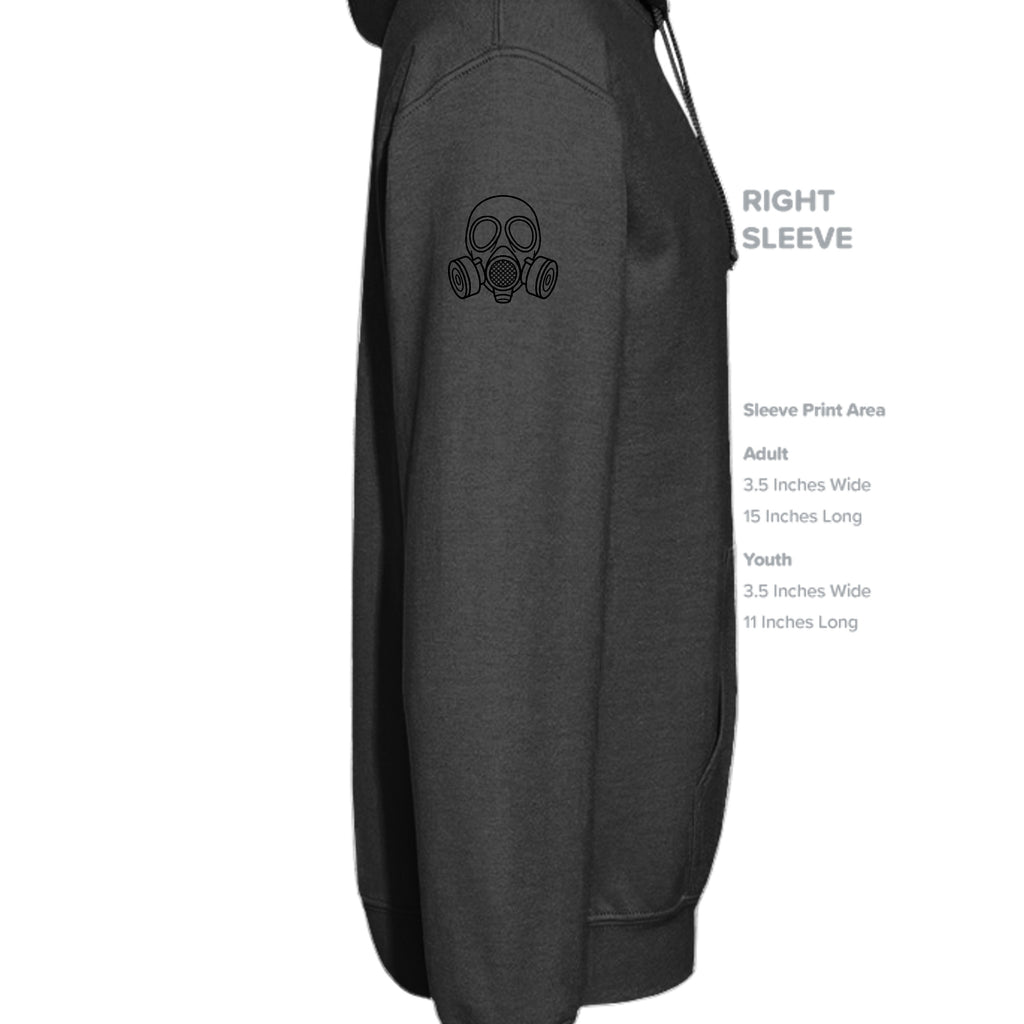 GankdWoof tall fleece hoodie, right sleeve detail